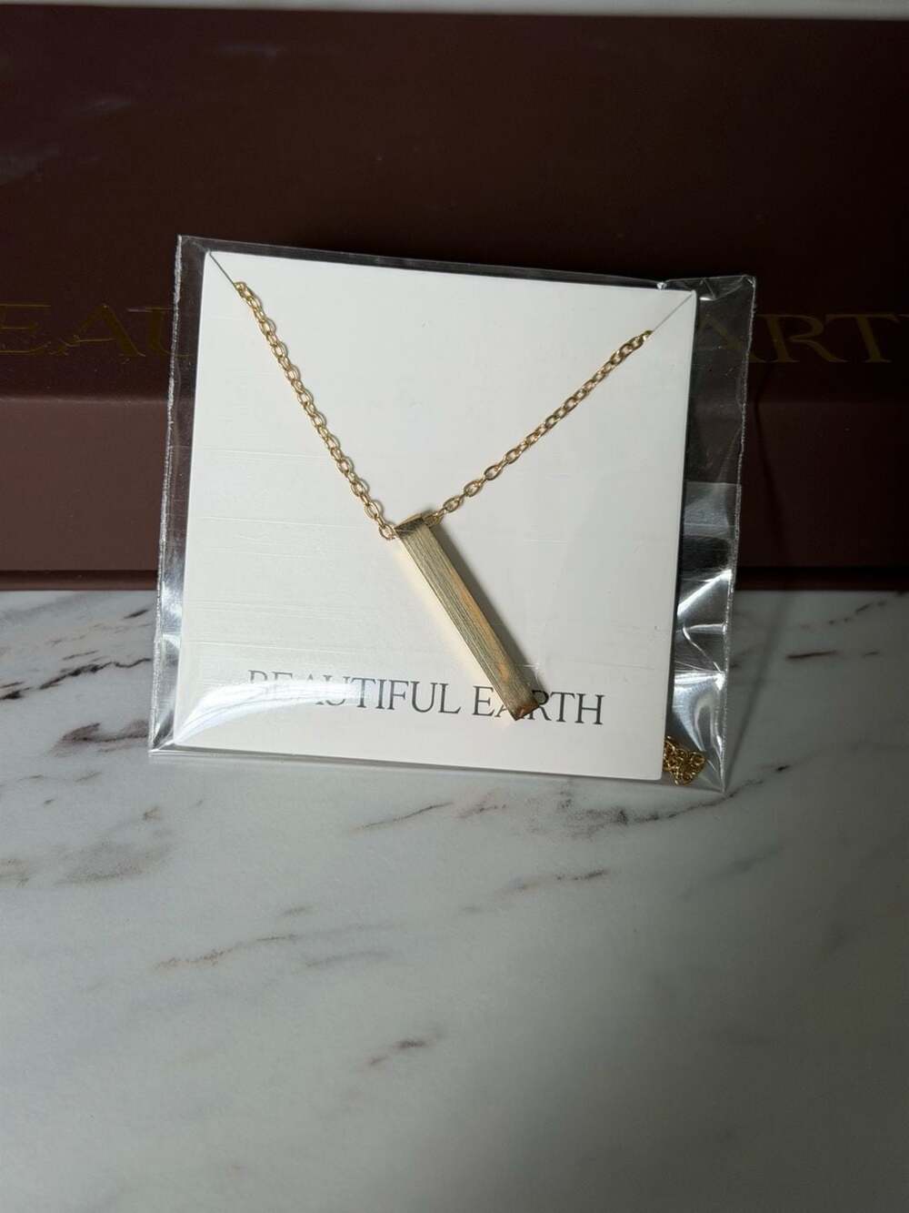 Beautiful Earth Lala Gold Bar Necklace